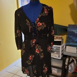 Black floral dress